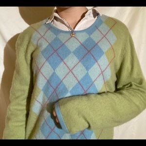 soft green plaid sweater🪐